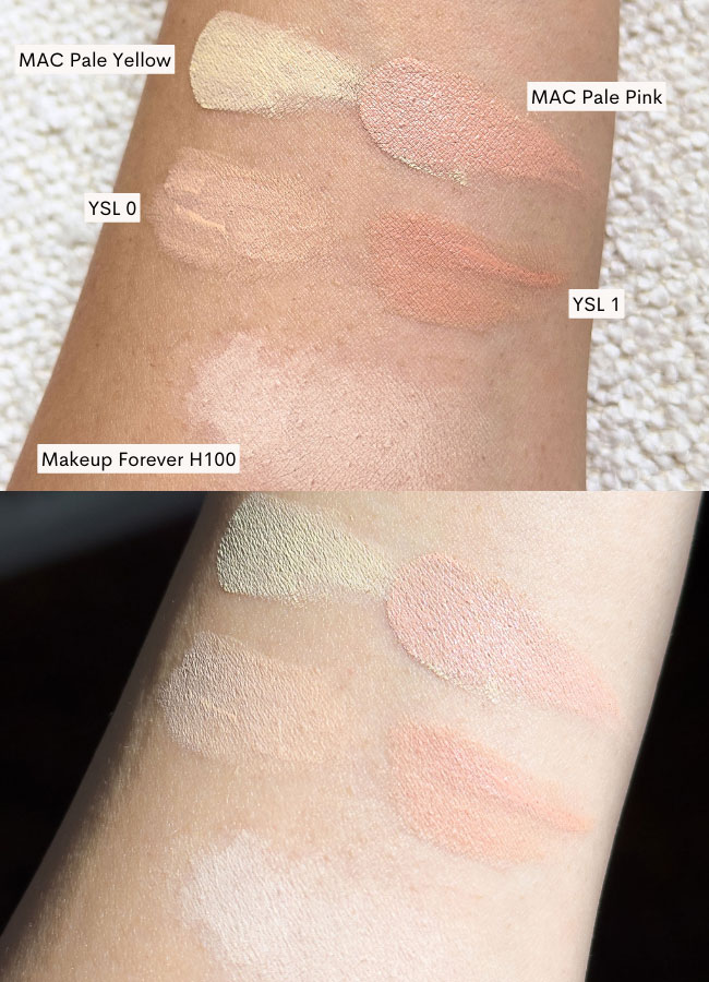 Under eye concealer swatches